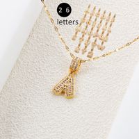 Stainless Steel 18K Gold Plated Hip-Hop Simple Style Plating Inlay Letter Zircon Pendant Necklace main image 4