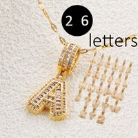 Stainless Steel 18K Gold Plated Hip-Hop Simple Style Plating Inlay Letter Zircon Pendant Necklace main image 5
