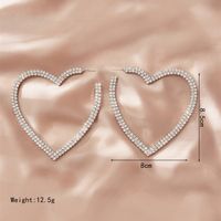 1 Pair Elegant Simple Style Korean Style Heart Shape Inlay Alloy Artificial Rhinestones Earrings main image 5