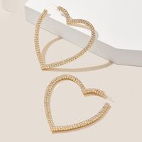 1 Pair Elegant Simple Style Korean Style Heart Shape Inlay Alloy Artificial Rhinestones Earrings main image 4