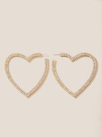 1 Pair Elegant Simple Style Korean Style Heart Shape Inlay Alloy Artificial Rhinestones Earrings main image 2