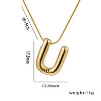 Einfacher Stil Buchstabe Rostfreier Stahl Überzug 18 Karat Vergoldet Halskette sku image 12