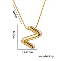 Einfacher Stil Buchstabe Rostfreier Stahl Überzug 18 Karat Vergoldet Halskette sku image 26