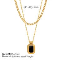 Vintage Style Simple Style Square Arylic Titanium Steel Plating 18k Gold Plated Women's Necklace sku image 1