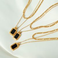 Vintage Style Simple Style Square Arylic Titanium Steel Plating 18k Gold Plated Women's Necklace main image 5