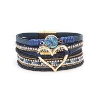 Wholesale Jewelry Streetwear Geometric Heart Shape Pu Leather Alloy Plating Bangle sku image 10