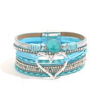 Wholesale Jewelry Streetwear Geometric Heart Shape Pu Leather Alloy Plating Bangle sku image 14