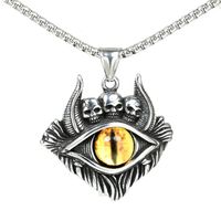 1 Piece Stainless Steel Opal 18K Gold Plated Devil's Eye Skull main image 7