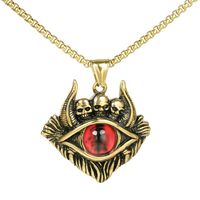 1 Piece Stainless Steel Opal 18K Gold Plated Devil's Eye Skull main image 8