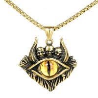 1 Piece Stainless Steel Opal 18K Gold Plated Devil's Eye Skull main image 3