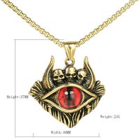 1 Piece Stainless Steel Opal 18K Gold Plated Devil's Eye Skull main image 2