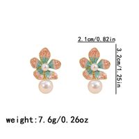 Wholesale Jewelry Simple Style Flower Alloy Pearl Inlay Drop Earrings main image 5
