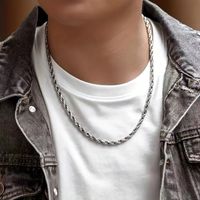 Boyfriend Basic Solid Color Stainless Steel Unisex Necklace main image 1