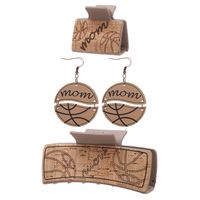 Simple Style Basketball Wood Women's Earrings sku image 2