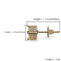 1 Pair Ig Style Geometric Copper Zircon Ear Studs main image 2