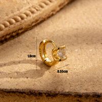 1 Piece Ear Cartilage Rings & Studs Simple Style Classic Style Round Water Droplets Heart Shape 316 Stainless Steel  Copper Inlay Zircon main image 2