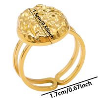 Classical Circle Stainless Steel Irregular Plating 18k Gold Plated Open Rings sku image 3