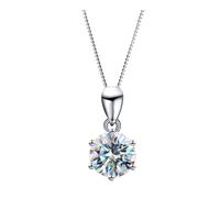 Casual Solid Color Sterling Silver Plating Inlay Moissanite White Gold Plated Necklace main image 2
