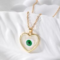Casual Simple Style Heart Shape Eye Alloy Resin Women's Pendant Necklace main image 6