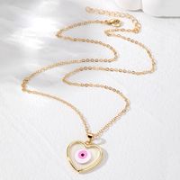 Casual Simple Style Heart Shape Eye Alloy Resin Women's Pendant Necklace main image 5