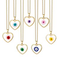 Casual Simple Style Heart Shape Eye Alloy Resin Women's Pendant Necklace main image 3