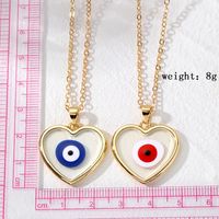 Casual Simple Style Heart Shape Eye Alloy Resin Women's Pendant Necklace main image 2
