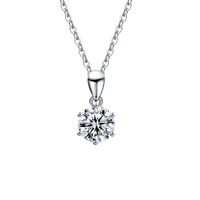 Casual Solid Color Sterling Silver Plating Inlay Moissanite White Gold Plated Necklace sku image 2