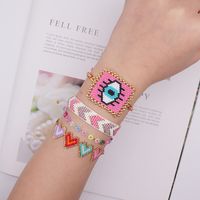 Estilo Ig Ojo Del Diablo Forma De Corazón Flecha Vidrio Soga Tejido De Punto Mujeres Pulseras De Cordón main image 1