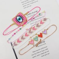 Estilo Ig Ojo Del Diablo Forma De Corazón Flecha Vidrio Soga Tejido De Punto Mujeres Pulseras De Cordón main image 7