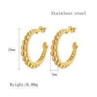 1 Pair Elegant Vintage Style French Style C Shape Polishing Plating 304 Stainless Steel 18K Gold Plated Earrings main image 2