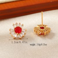 1 Pair Classic Style Round Plating Inlay Alloy Rhinestones Gold Plated Ear Studs main image 2