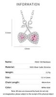 Ig Style Sweet Cherry Heart Shape Sterling Silver Polishing Plating Inlay Zircon Pendant Necklace main image 2
