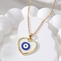 Casual Simple Style Heart Shape Eye Alloy Resin Women's Pendant Necklace sku image 1