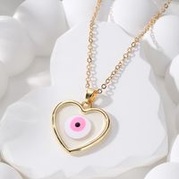 Casual Simple Style Heart Shape Eye Alloy Resin Women's Pendant Necklace sku image 2