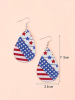 1 Pair Vintage Style Star Water Droplets American Flag Pu Leather Drop Earrings main image 2