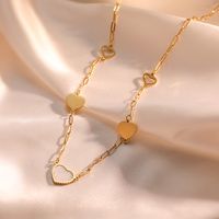 Edelstahl 304 18 Karat Vergoldet Einfacher Stil Pendeln Überzug Inlay Herzform Hülse Halskette main image 4