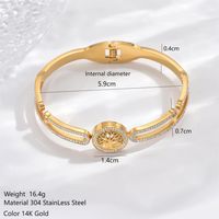 Lady Life Tree 304 Stainless Steel 14K Gold Plated Zircon Bangle In Bulk sku image 1