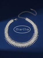 Lady Solid Color Alloy Plating Inlay Rhinestones Silver Plated Women's Necklace main image 5