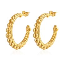 1 Pair Elegant Vintage Style French Style C Shape Polishing Plating 304 Stainless Steel 18K Gold Plated Earrings sku image 1