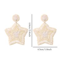 1 Pair Sweet Simple Style Artistic Pentagram Beaded Sequin Cloth Seed Bead Drop Earrings main image 7