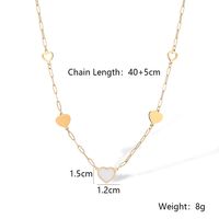 304 Stainless Steel 18K Gold Plated Simple Style Commute Plating Inlay Heart Shape Shell Necklace main image 2