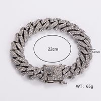 Cool Style Solid Color 304 Stainless Steel Inlay Rhinestones Men's Bracelets main image 1