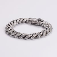 Cool Style Solid Color 304 Stainless Steel Inlay Rhinestones Men's Bracelets main image 3