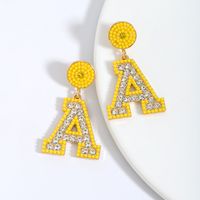 1 Pair Casual Elegant Letter Polishing Plating Inlay Alloy Acrylic Gold Plated Silver Plated Drop Earrings sku image 1