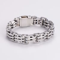 Hip-Hop Cool Style Solid Color 304 Stainless Steel 18K Gold Plated Men's Bracelets main image 3