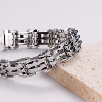 Hip-Hop Cool Style Solid Color 304 Stainless Steel 18K Gold Plated Men's Bracelets main image 6