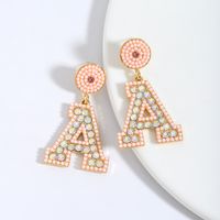 1 Pair Casual Elegant Letter Polishing Plating Inlay Alloy Acrylic Gold Plated Silver Plated Drop Earrings sku image 3