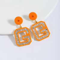 1 Pair Casual Elegant Letter Polishing Plating Inlay Alloy Acrylic Gold Plated Silver Plated Drop Earrings sku image 6