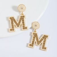 1 Pair Casual Elegant Letter Polishing Plating Inlay Alloy Acrylic Gold Plated Silver Plated Drop Earrings sku image 8