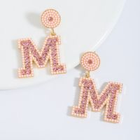 1 Pair Casual Elegant Letter Polishing Plating Inlay Alloy Acrylic Gold Plated Silver Plated Drop Earrings sku image 9
